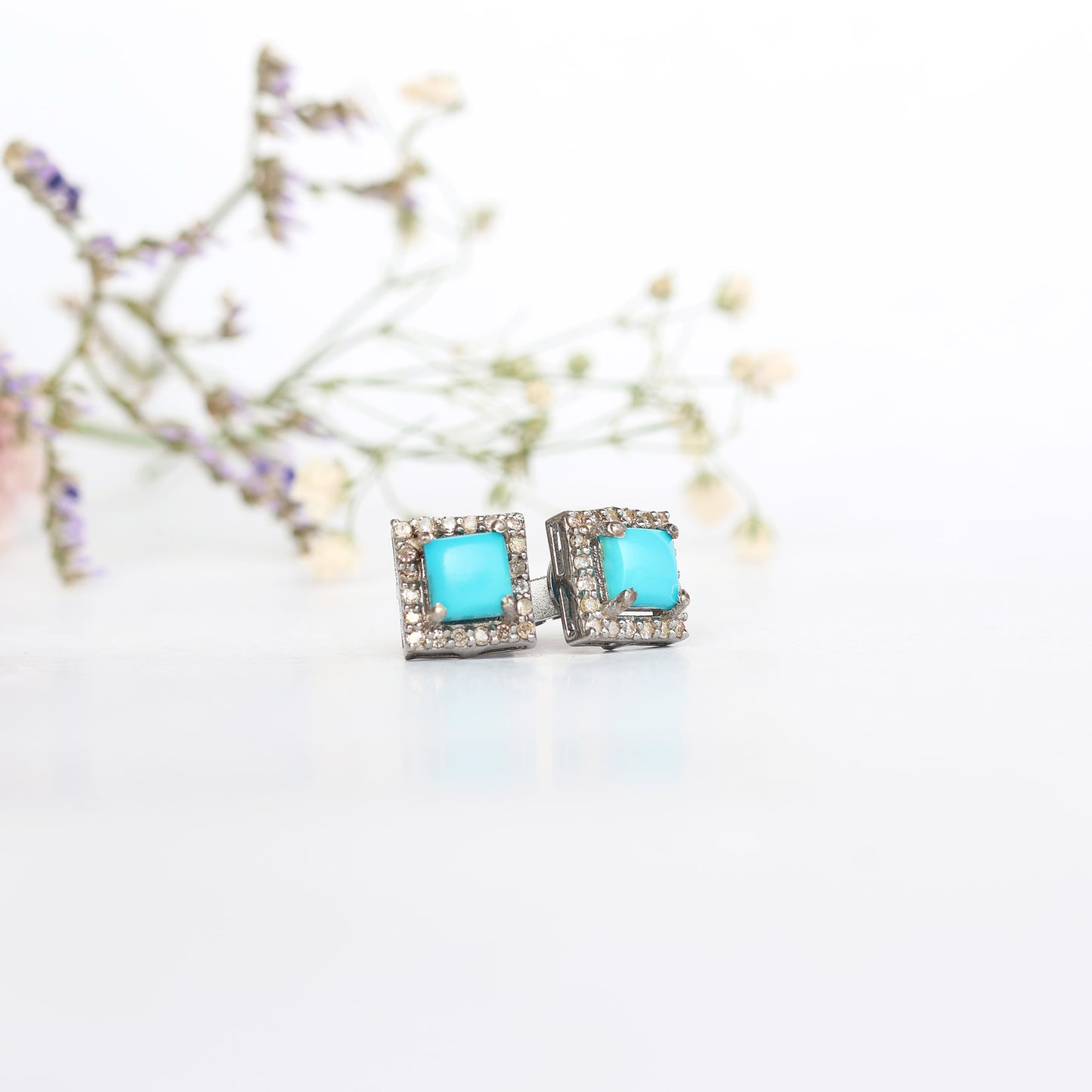 Turquoise Studs - Square