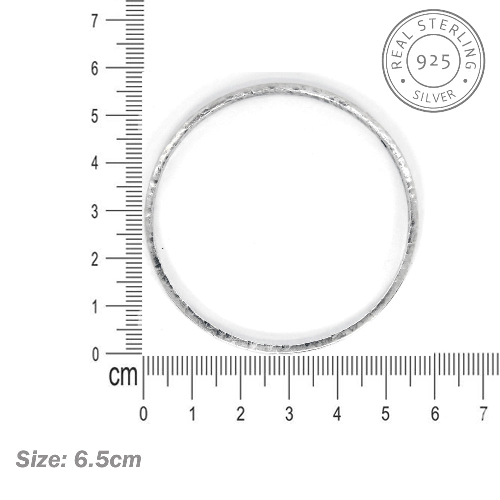 Lumina Silver Bangle Pair