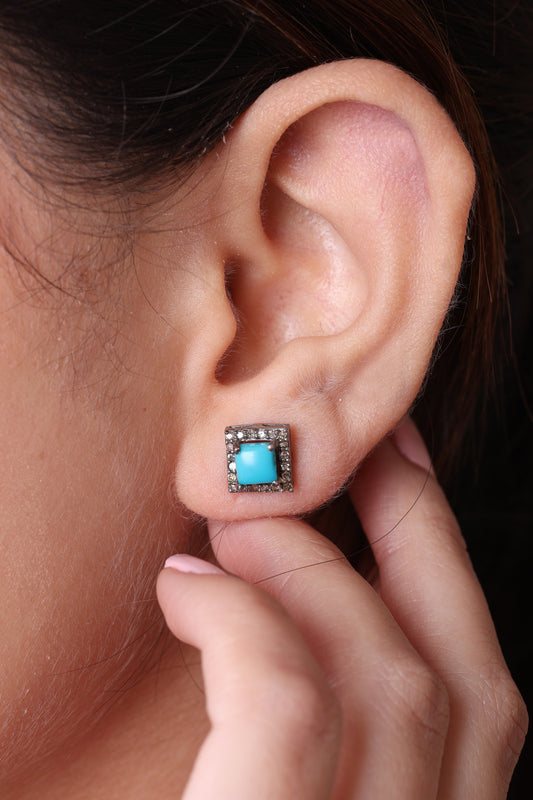 Turquoise Studs - Square