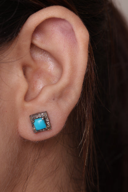 Turquoise Studs - Square