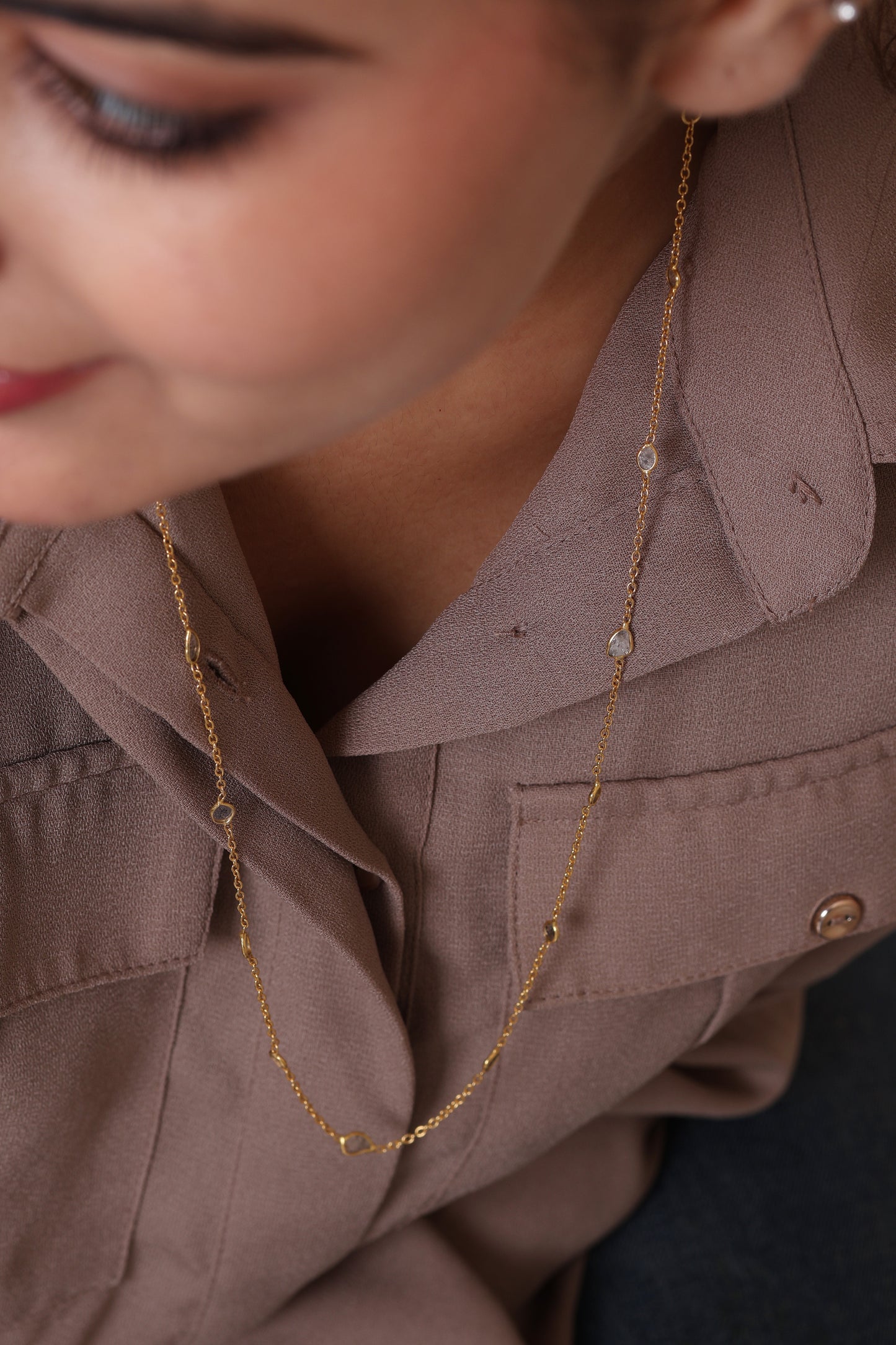 Zuri Gold Plated Diamond Chain