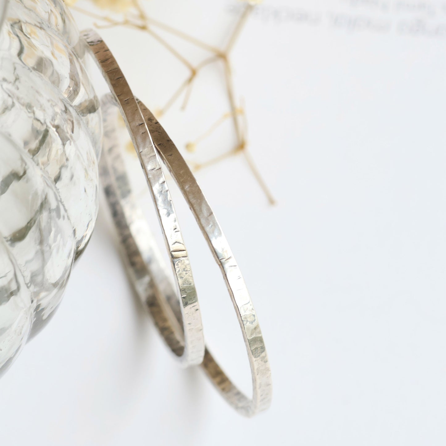 Lumina Silver Bangle Pair