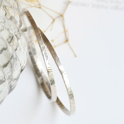 Lumina Silver Bangle Pair