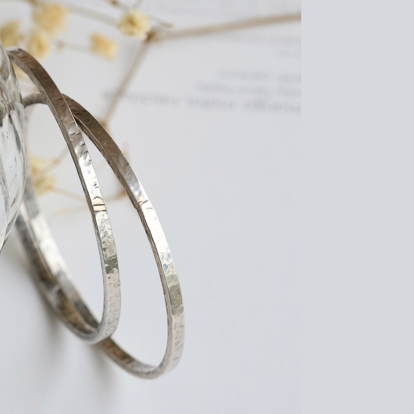 Lumina Silver Bangle Pair