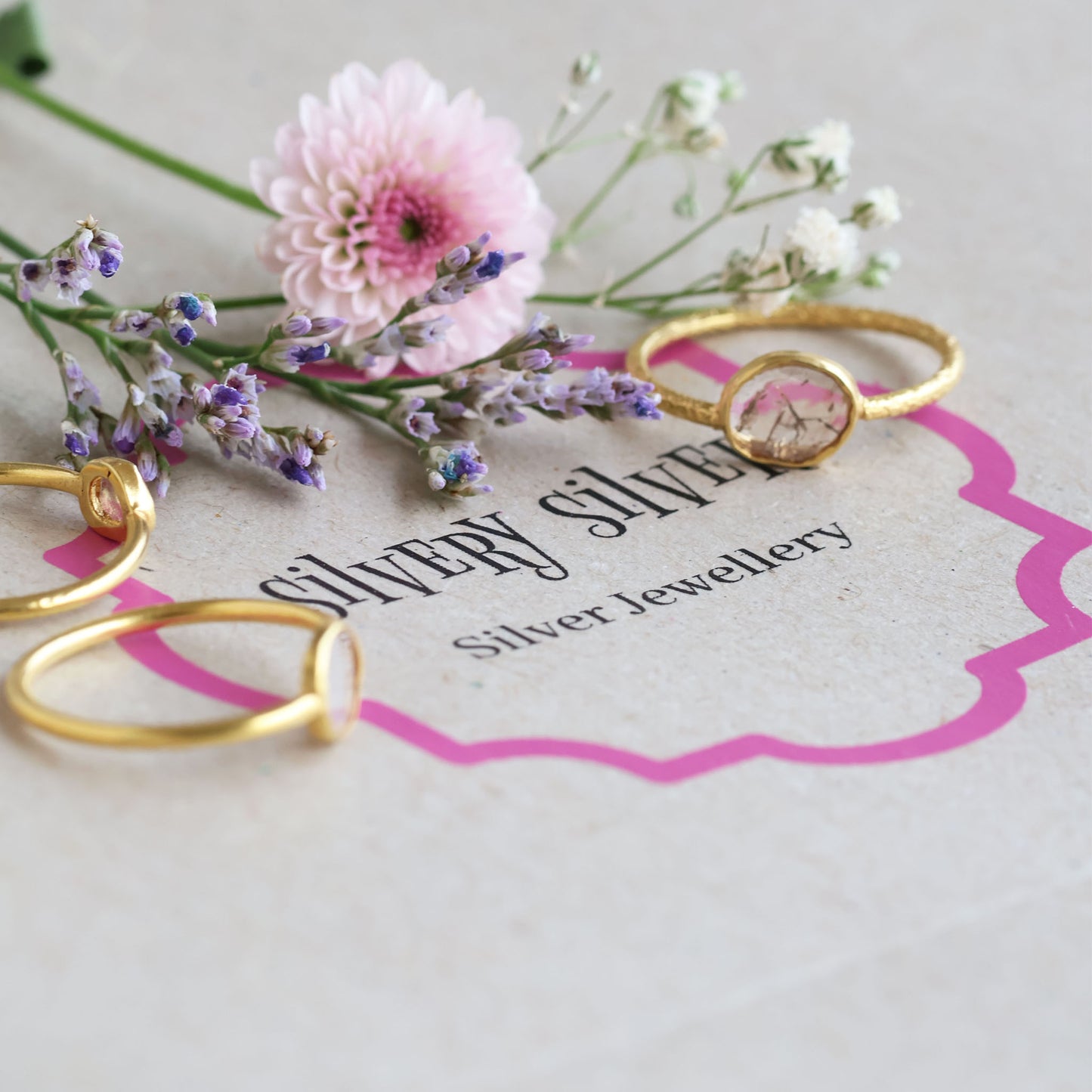 Gold Plated Silver Ring with Diamond