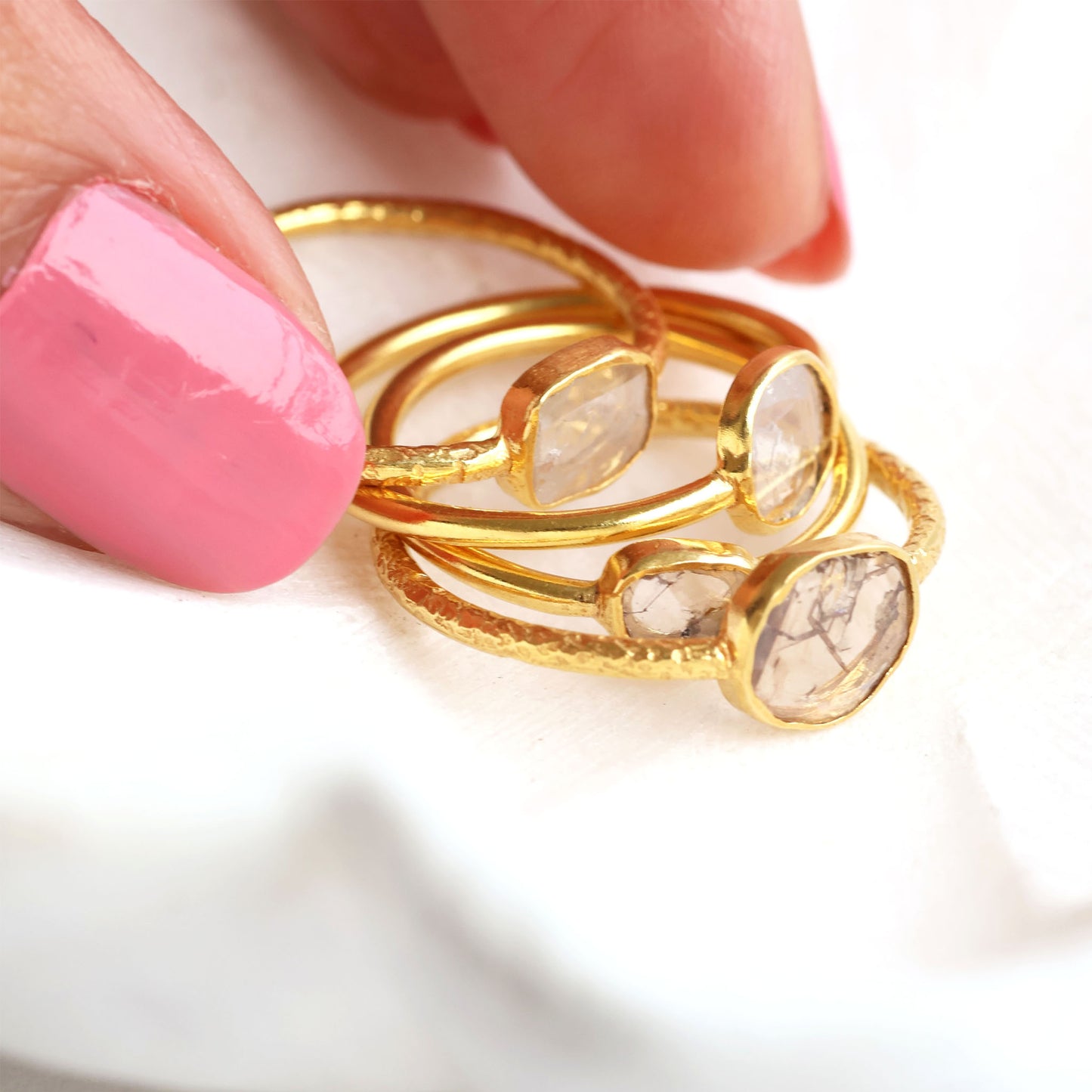 Gold Plated Silver Ring with Diamond
