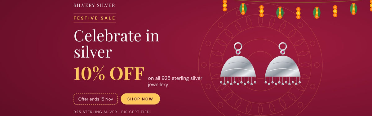 Festive Sale: 10% off on all 925 sterling silver jewellery, offer ends 15 Nov
